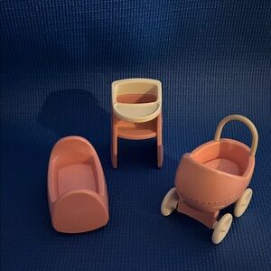 Little Tikes Dollhouse Baby stroller, crib, high chair